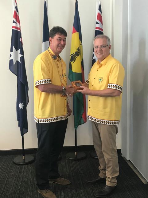 Thierry Santa en compagnie de Scott Morrison, Premier ministre australien.