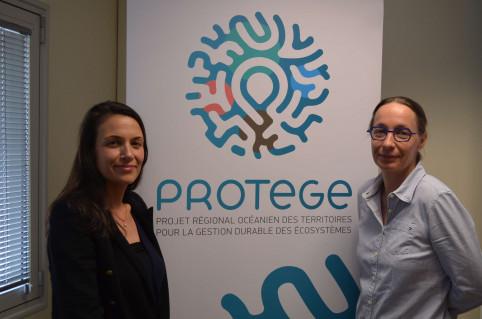Angèle Armando (à g.), chargée de communication PROTEGE et Julie Petit (à d.), coordinatrice territoriale du projet.