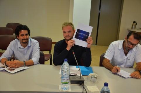 Nicolas Metzdorf et les représentants de la filière pêche ont présenté la stratégie d'export à la presse le 23 mai.