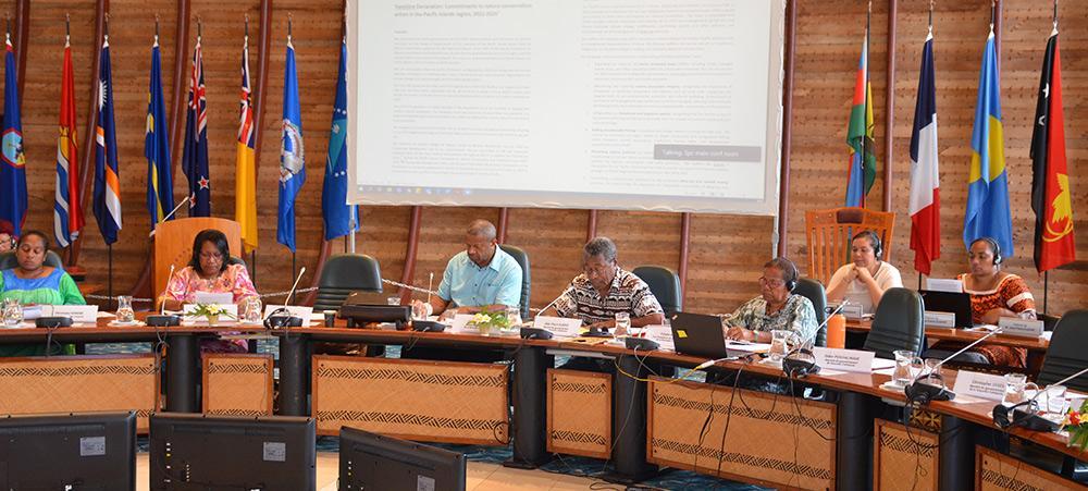 Jean-Pierre Djaïwé, New Caledonia's  Minister for in charge of Environmental Issues, had the honor of reading the Vemööre Declaration, from the Headquarters of the Pacific Community in Nouméa.