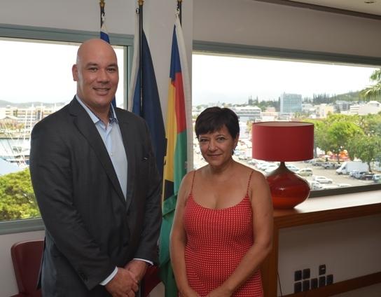 M. Justin Peter FEPULEAI, nouveau Consul de Nouvelle-Zélande et Mme Cynthia LIGEARD, Présidente du gouvernement